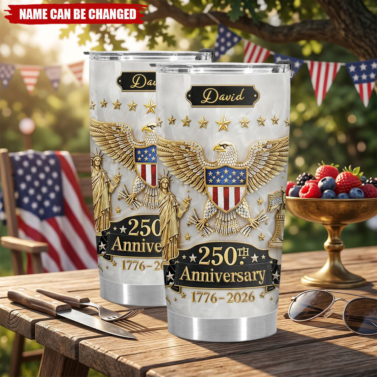 🦅Personalized 250th America Tumbler, 1776-2026 Patriotic Independence Day Gift