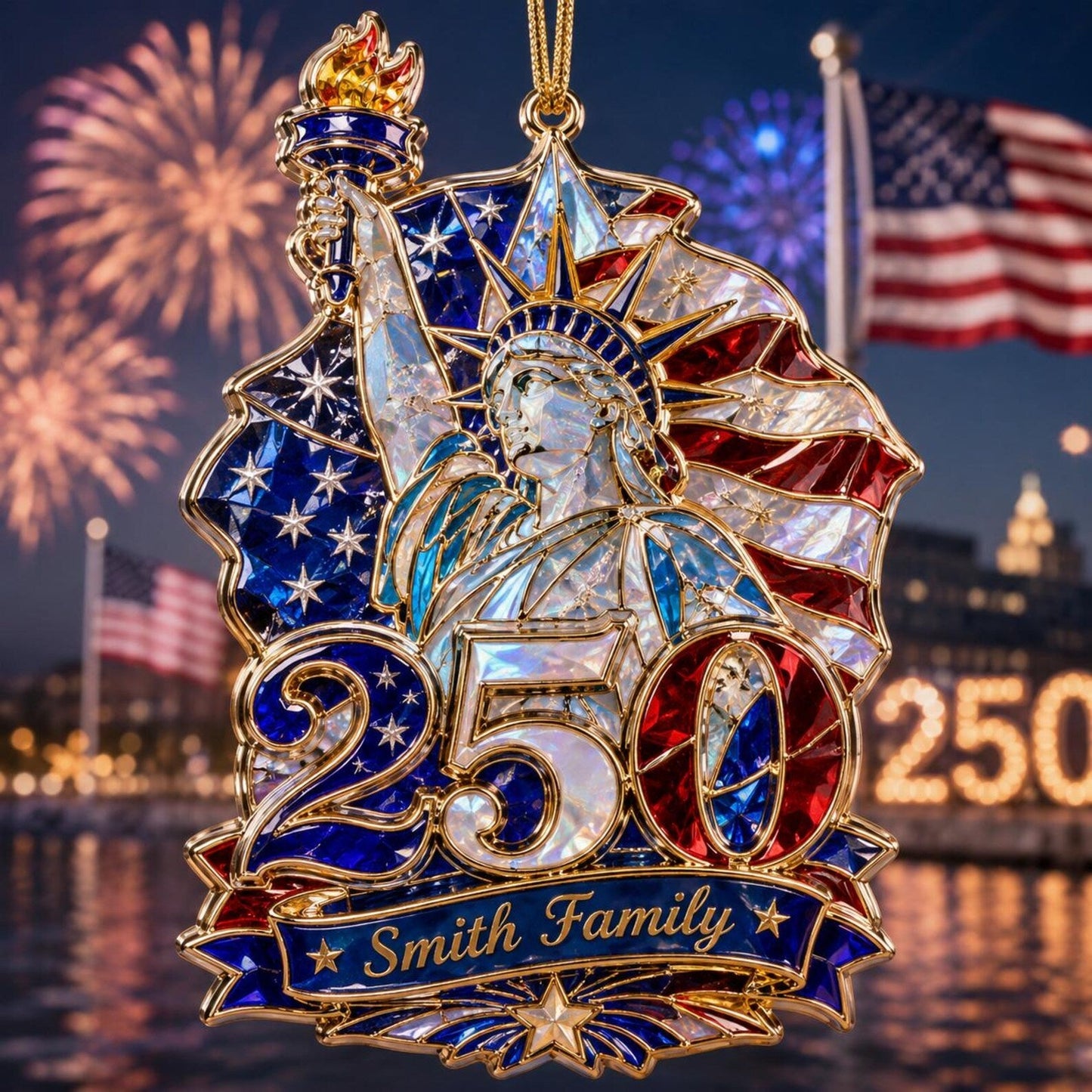 🗽Hologram Statue of Liberty 250 Ornament - Personalized Custom Shape Acrylic Ornament