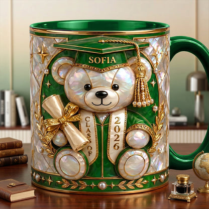 Lovely Bear 3D Effect Coffee Mug - Personalized Graduation Gift