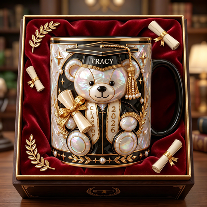 Lovely Bear 3D Effect Coffee Mug - Personalized Graduation Gift