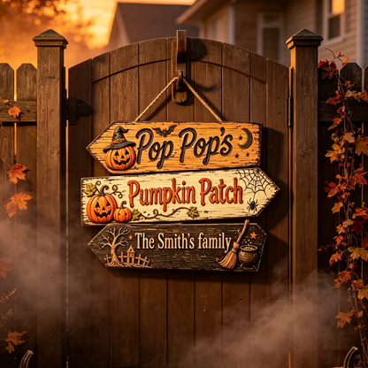 🎃Custom Pumpkin Patch Halloween Family Name Sign