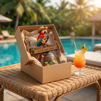🦜 "Parrot Head Paradise Wastin' Away Again" Tropical Wall Bell