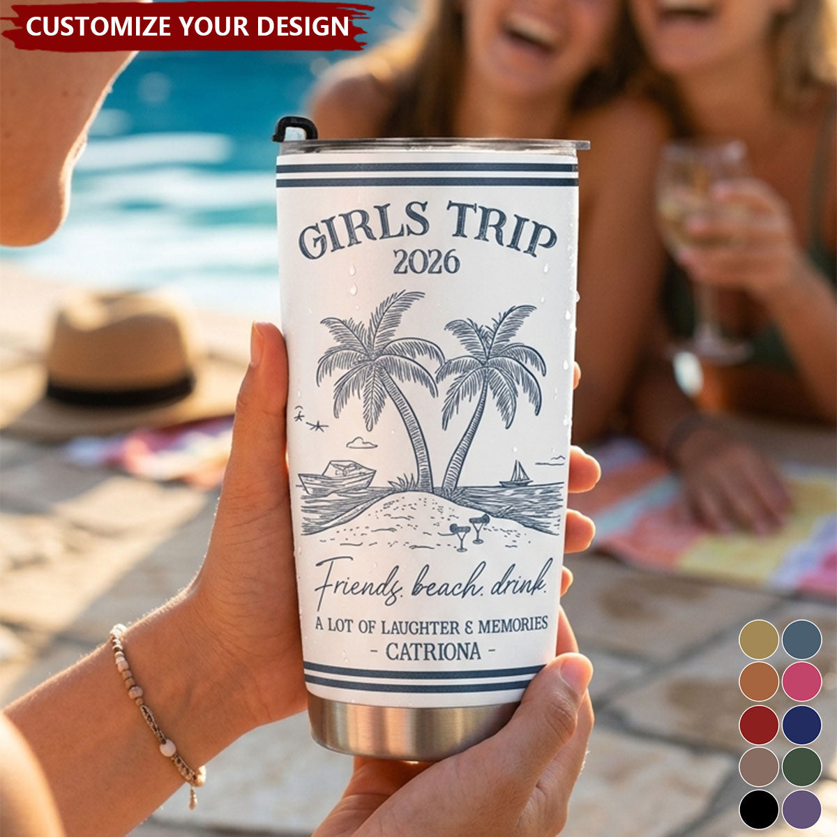 🏖️🏖️Girls Trip Summer Time - Personalized Tumbler