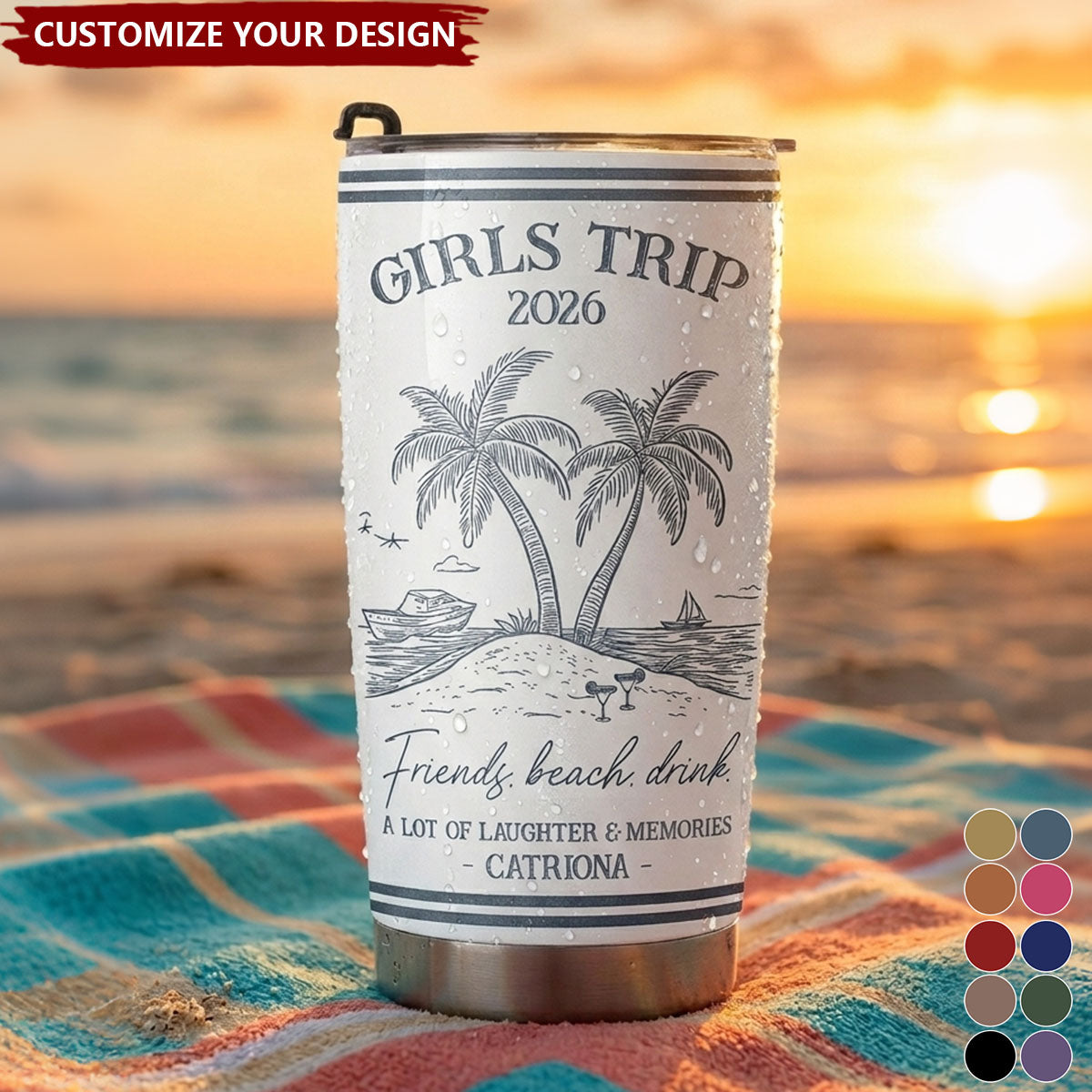 🏖️🏖️Girls Trip Summer Time - Personalized Tumbler