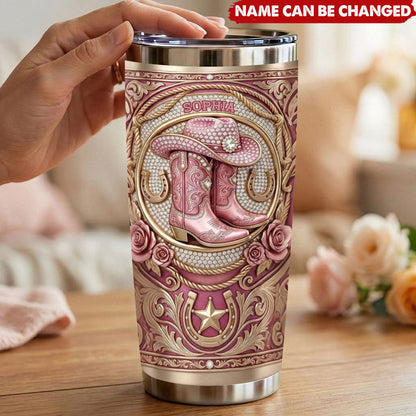 💖Vintage Western Cowgirl Tumbler - Personalized Gifts For Cowgirl