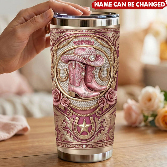 💖Vintage Western Cowgirl Tumbler - Personalized Gifts For Cowgirl