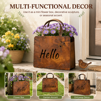 🌸🌸Personalized Rustic Metal Handbag Planter Decor