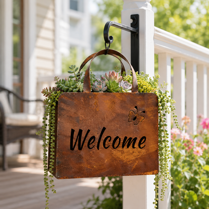 🌸🌸Personalized Rustic Metal Handbag Planter Decor