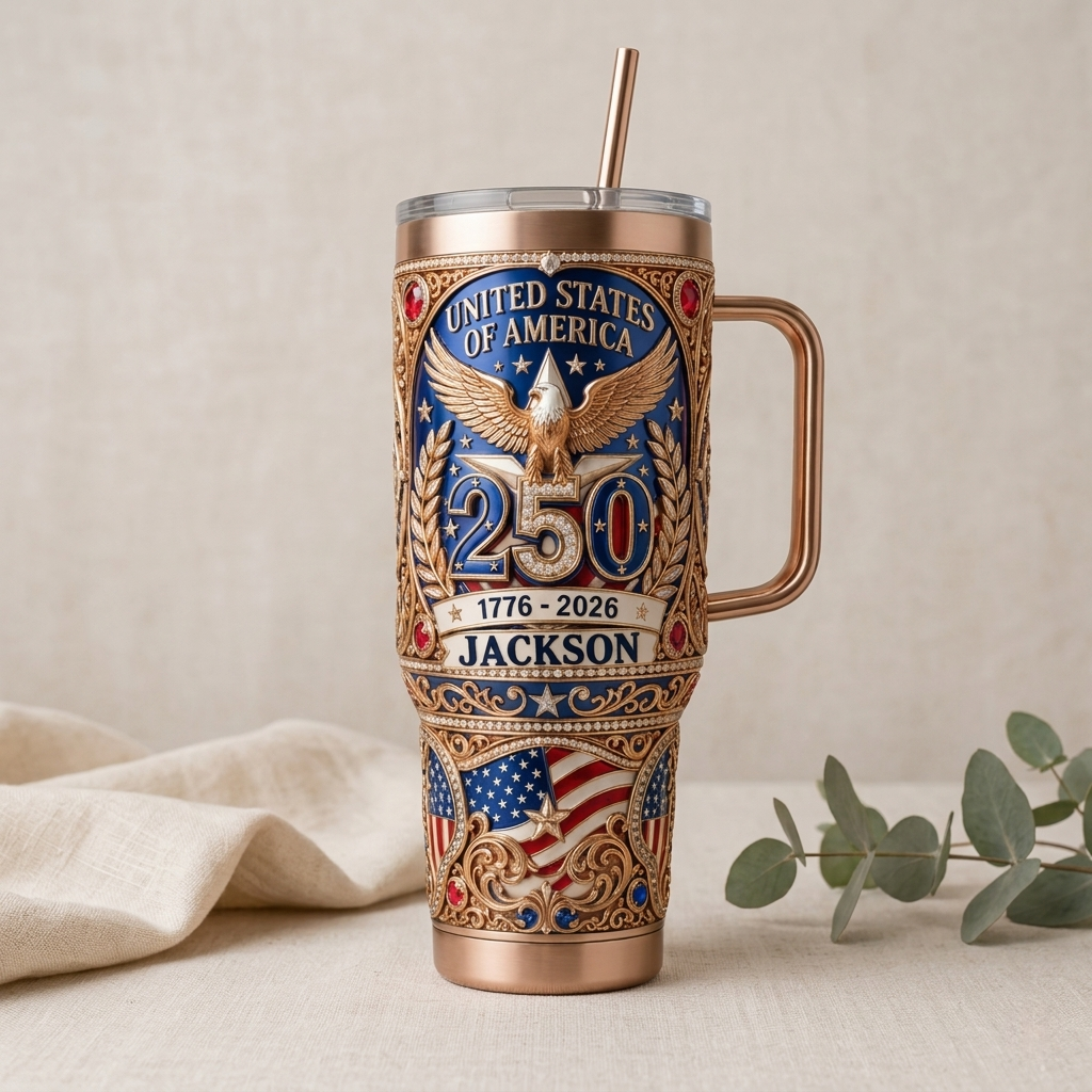 Personalized 250th Anniversary Patriotic Tumbler