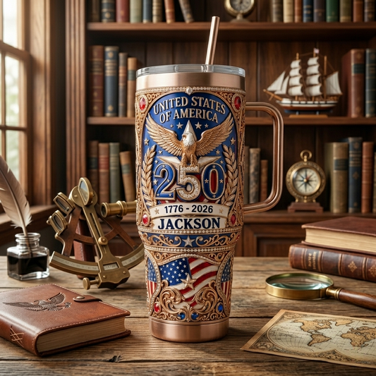 Personalized 250th Anniversary Patriotic Tumbler