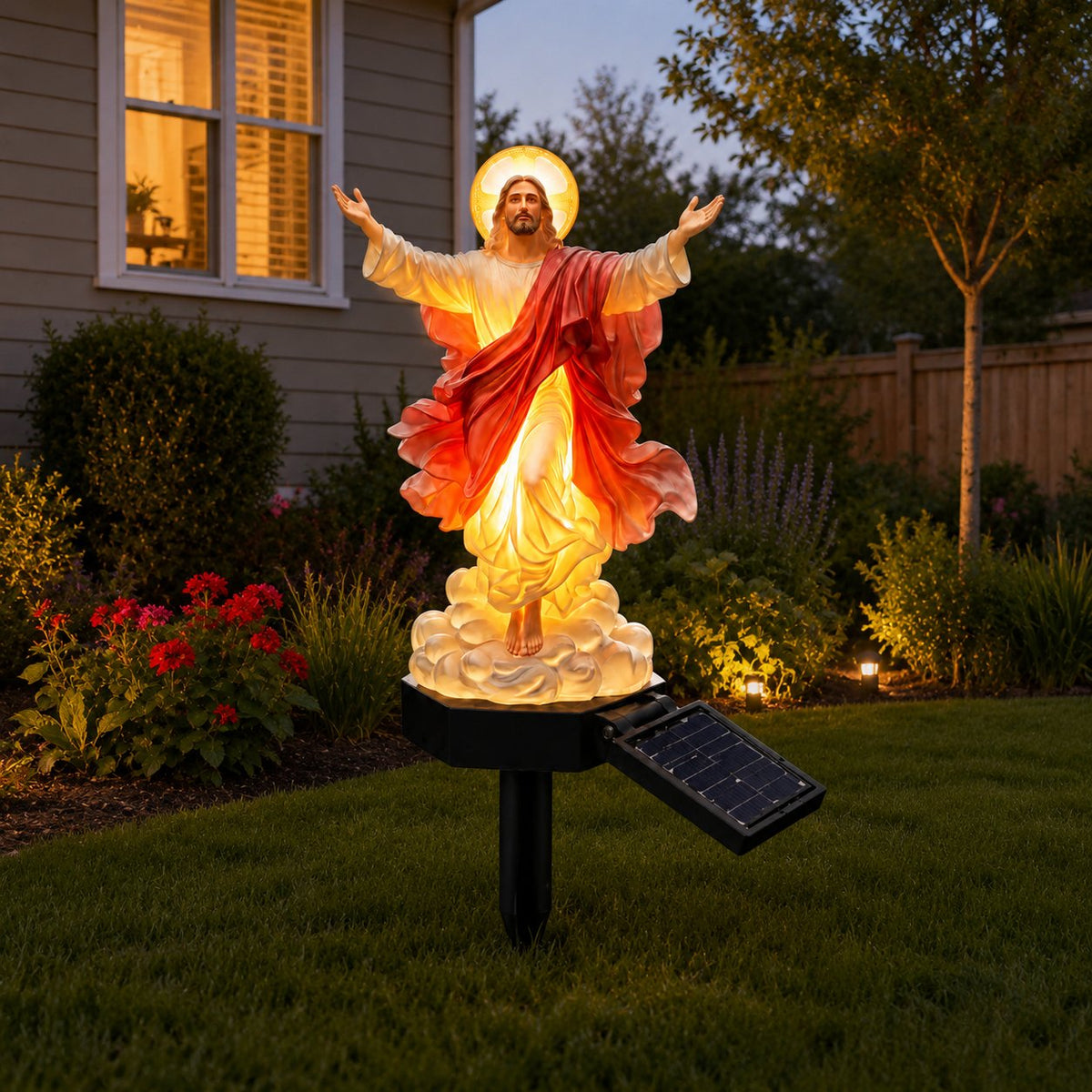 🔥49% OFF🔥 -  Personalized Solar-Powered Illuminated Jesus Garden Statue
