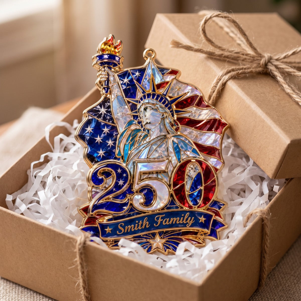 🗽Hologram Statue of Liberty 250 Ornament - Personalized Custom Shape Acrylic Ornament