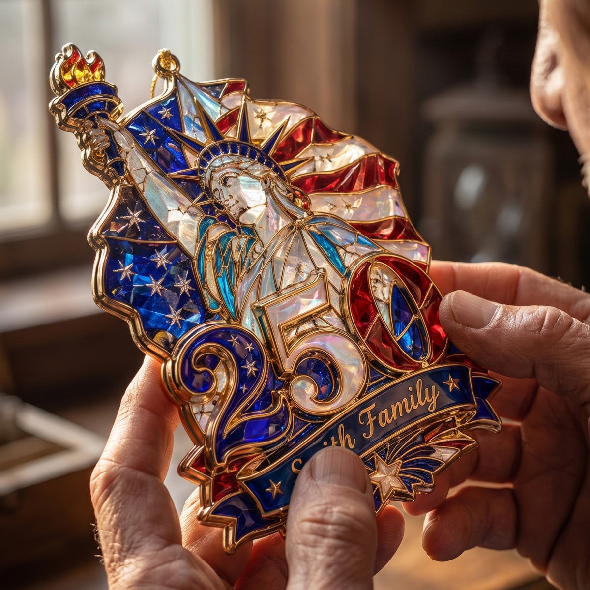 🗽Hologram Statue of Liberty 250 Ornament - Personalized Custom Shape Acrylic Ornament