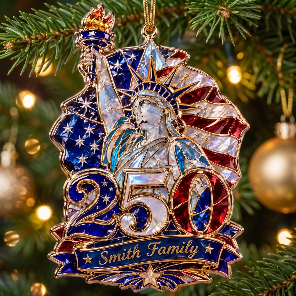 🗽Hologram Statue of Liberty 250 Ornament - Personalized Custom Shape Acrylic Ornament