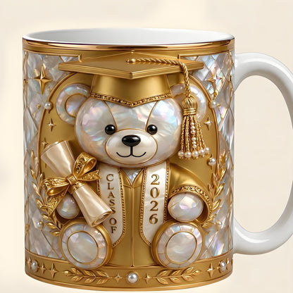 Lovely Bear 3D Effect Coffee Mug - Personalized Graduation Gift
