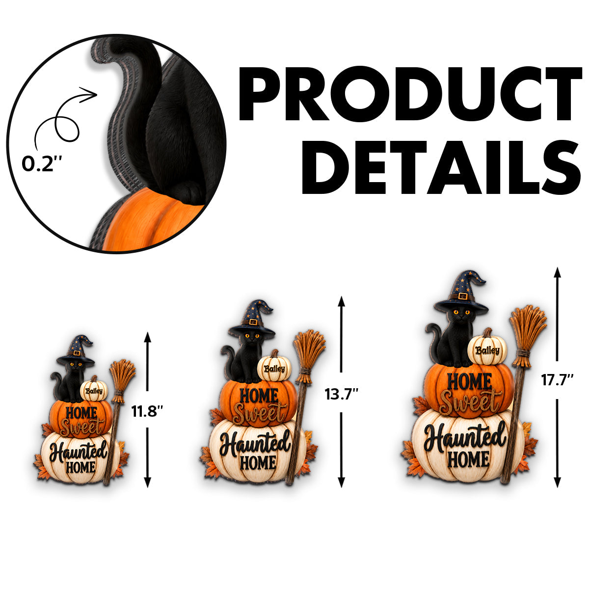 🐱🎃Home Sweet Haunted Home Cat - Personalized Wood Sign - Halloween Decor Gift, Gift For Cat Lovers