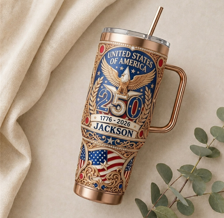 Personalized 250th Anniversary Patriotic Tumbler